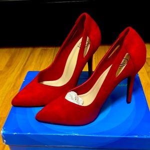 These beautiful red suede pumps are stunning!